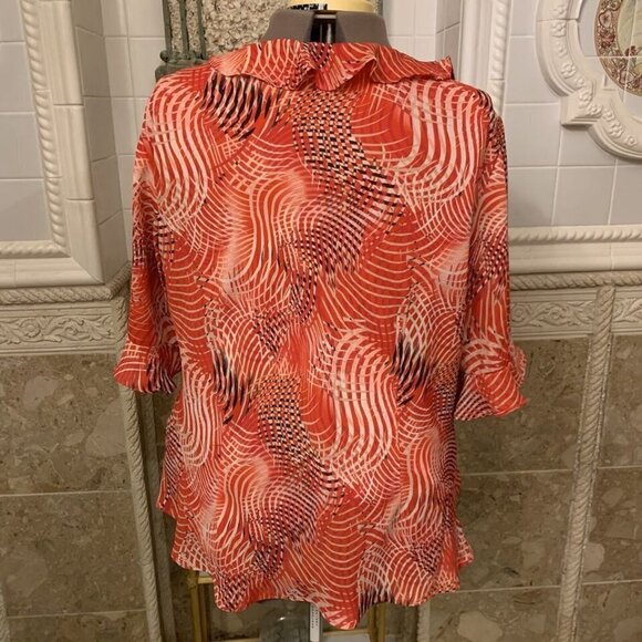 Dress U II. Size 3X. Lined Semi Sheer Ruffled Pullover Blouse. Flared. B92. - Picture 5 of 6